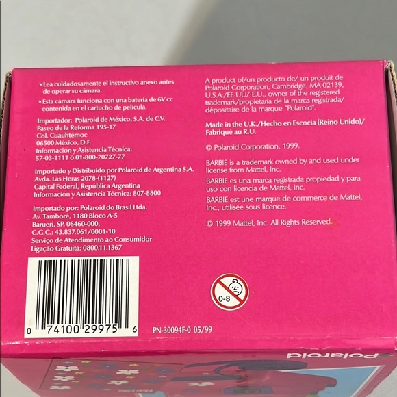 Barbie Mattel 1999 Polaroid Pink and Green Instant Camera In Box - Picture 12 of 16